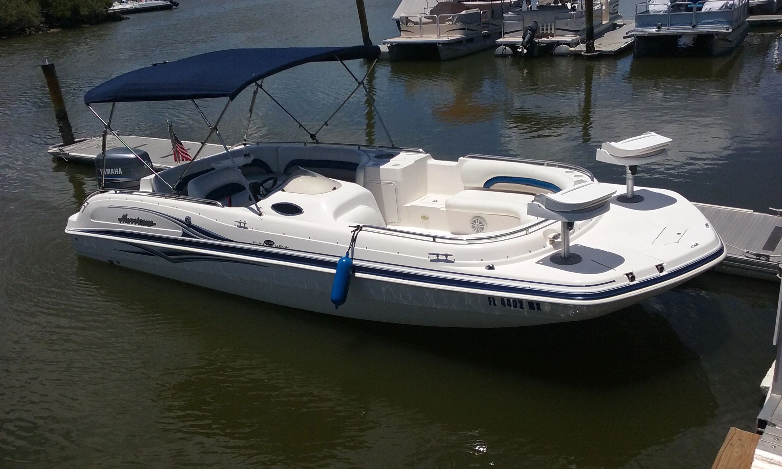 Our 23 ft Hurricane Deck boat
